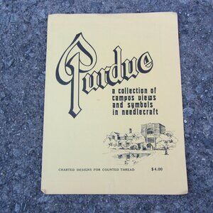 Purdue university needlepoint & cross stitch vintage 1981 puckerbrush (CL340)